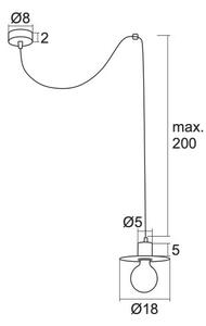Argon 3834 - Lampadario su corda CORSO 1xE27/15W/230V bianco