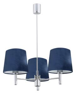 Argon 1381 - Lampadario su palo BOLZANO 3xE27/15W/230V blu/cromo lucido