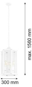 Argon 1251 - Lampadario a sospensione con catena BODRUM 3xE27/15W/230V bianco