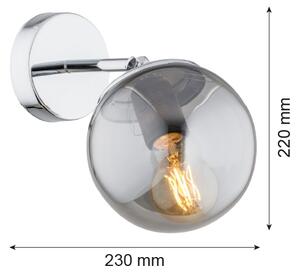 Argon 3989 - Applique SATELITE 1xE27/15W/230V cromo lucido/grigio