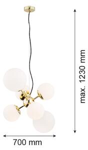 Argon 2532 - Lampadario a sospensione con filo SATELITE 6xE27/15W/230V oro