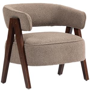 HOMCOM Poltrona salotto in bouclé con seduta ampia, 70x64x71 cm, Marrone | Aosom Italy