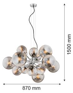 Argon 5022 - Lampadario a sospensione con filo SATELITE 15xE27/15W/230V cromo lucido
