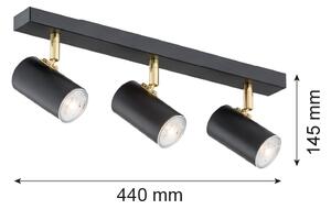 Argon 1476 - Faretto LAGOS 3xGU10/5W/230V nero/ottone