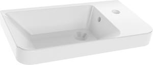 FACKELMANN Lavabo in Vetroceramica MILANO per bagno degli ospiti / Dimensioni (L x A x P): ca. 55,5 x 16 x 30 cm / Vasca in Vetroceramica / Lavabo per bagno e WC / Troppopieno integrato / Bordi smussati / Colore: bianco