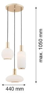 Argon 1489 - Lampadario a sospensione con filo SAGUNTO 3xE27/15W/230V ottone