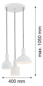 Argon 1468 - Lampadario su corda SINES 3xE27/15W/230V bianco