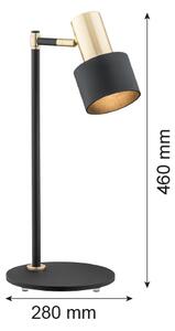 Argon 4257 - Lampada da tavolo DORIA 1xE27/15W/230V nera/ottone