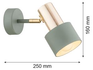 Argon 4315 - Faretto da muro DORIA 1xE27/15W/230V verde/ottone