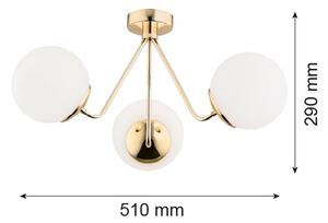 Argon 1481 - Lampadario a plafone TOMAR 3xE27/15W/230V ottone