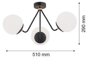 Argon 1478 - Lampadario da parete TOMAR 3xE27/15W/230V nero