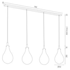 Argon 1740 - Lampadario su corda OAKLAND 4xG9/6W/230V