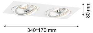 Argon 1046 - Faretto da incasso OLIMP 2xGU10-AR111/12W/230V bianco