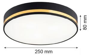 Argon 7040 - Plafoniera AMORE 2xE27/15W/230V diametro 25 cm nero/oro