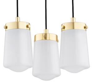 Argon 6164 - Lampadario a sospensione con filo PASADENA 3xE27/15W/230V oro/bianco