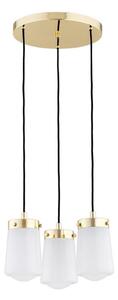 Argon 6164 - Lampadario a sospensione con filo PASADENA 3xE27/15W/230V oro/bianco