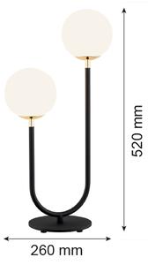 Argon 7072 - Lampada da tavolo FERRONE 2xE14/7W/230V nero/bianco/oro
