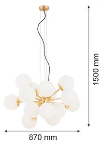 Argon 5048 - Lampadario a sospensione con filo SATELITE PLUS 15xE27/15W/230V oro