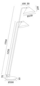 Argon 7074 - Lampada con piedistallo GABIAN 2xE27/15W/230V bianco