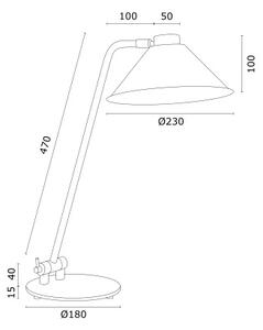 Argon 4996 - Lampada da tavolo GABIAN 1xE27/15W/230V bianco