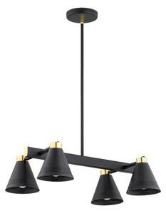 Argon 1774 - Lampadario su palo AVALONE 4xE27/15W/230V nero/oro