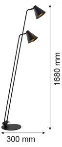 Argon 7077 - Lampada da terra AVALONE 2xE27/15W/230V nero