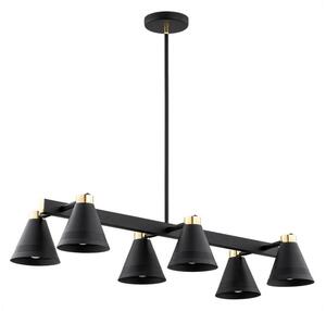 Argon 2552 - Lampadario su palo AVALONE 6xE27/15W/230V nero/oro
