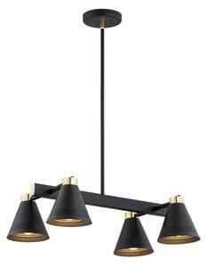 Argon 1774 - Lampadario su palo AVALONE 4xE27/15W/230V nero/oro