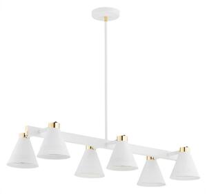 Argon 2551 - Lampadario su palo AVALONE 6xE27/15W/230V bianco/oro