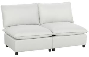 HOMCOM Divano 2 posti 146 cm in similpelle con seduta ampia, Grigio | Aosom Italy