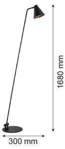Argon 8003 - Lampada da terra AVALONE 1xE27/15W/230V nero