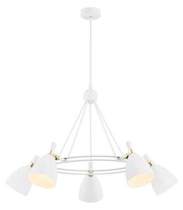 Argon 2117 - Lampadario su palo CHARLOTTE 5xE27/15W/230V bianco/oro