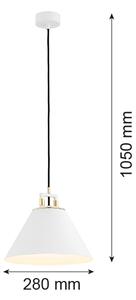 Argon 4914 - Lampadario a sospensione con filo ORTE 1xE27/15W/230V bianco