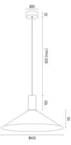 Argon 4912 - Lampadario a sospensione con filo MINORI 1xE27/15W/230V nero/oro
