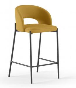 Sgabello in Metallo e rivestimento in tessuto GRETA Dimensioni52x 50x h 98 cm -Peso 3,0 kg cm Stile Moderno colore Giallo