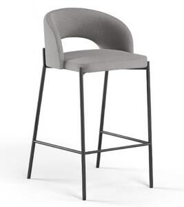Sgabello in Metallo e rivestimento in tessuto GRETA Dimensioni52x 50x h 98 cm -Peso 3,0 kg cm Stile Moderno colore Grigio Chiaro