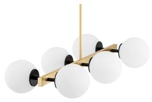 Argon 2549 - Lampadario su palo FREEMONT 6xE27/15W/230V oro/bianco/nero