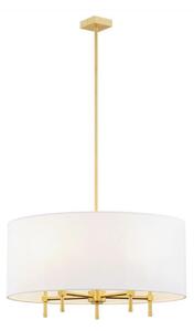 Argon 2132 - Lampadario a sospensione con filo ABBANO 5xE14/7W/230V ottone/bianco