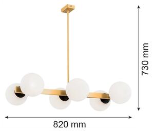 Argon 2549 - Lampadario su palo FREEMONT 6xE27/15W/230V oro/bianco/nero