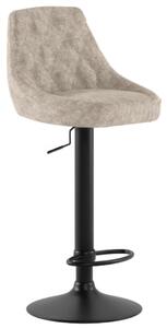 Sgabello in Metallo Verniciato , Alzata a GAS seduta e Schienale in Microfibra MAX Materiale Microfibra e Metallo dimensioni 45x50x h84 max 100 cm, color Beige