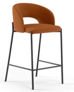 Sgabello in Metallo e rivestimento in tessuto GRETA Dimensioni52x 50x h 98 cm -Peso 3,0 kg cm Stile Moderno colore Arancio