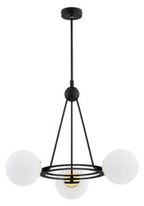 Argon 6150 - Lampadario su palo AMALFI 3xE27/15W/230V nero/bianco