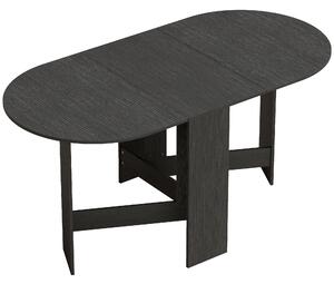 HOMCOM Tavolo cucina ovale pieghevole con ali ribaltabili, 163x80x75 cm, Nero | Aosom Italy