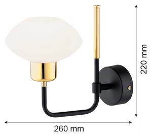 Argon 8032 - Lampada da parete RAVELLO 1xE14/15W/230V nero/oro