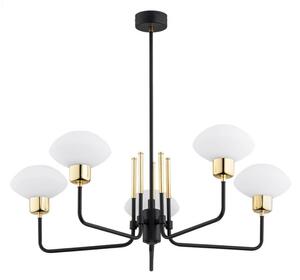 Argon 2128 - Lampadario su palo RAVELLO 5xE14/15W/230V nero/oro