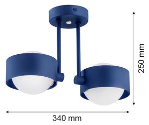 Argon 7090 - Lampadario su palo MASSIMO PLUS 2xG9/6W/230V blu