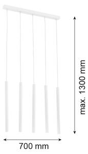 Argon 2136 - Lampadario a sospensione con filo ETNA 5xG9/6W/230V bianco