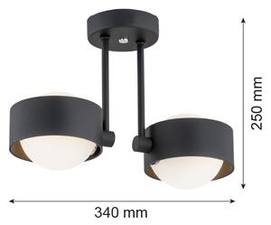 Argon 7089 - Lampadario su palo MASSIMO PLUS 2xG9/6W/230V nero