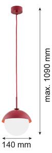 Argon 8296 - Lampadario a sospensione con filo CAPPELLO 1xE27/15W/230V rosso