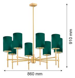Argon 5055 - Lampadario on a pole ABRUZZO 8xE14/7W/230V ottone/verde